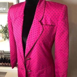 Vintage Pink Polka Dot Blazer Size 6P